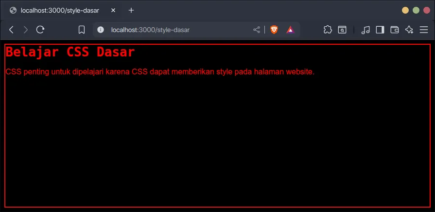 Catatan tentang style dasar