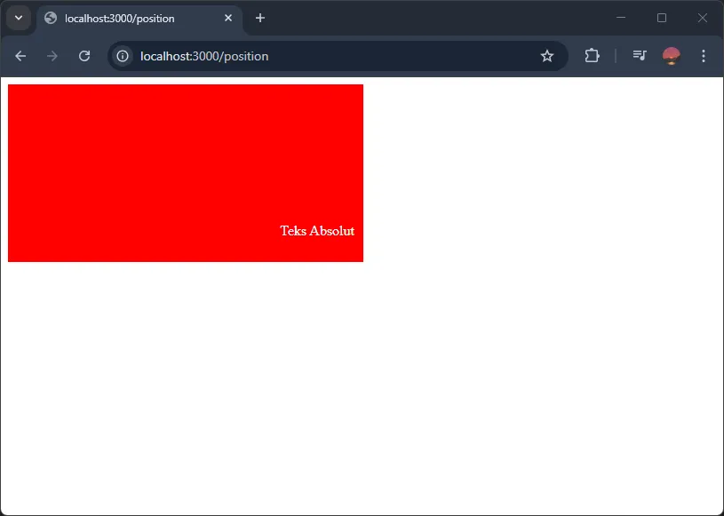 Posisi Elemen Absolute