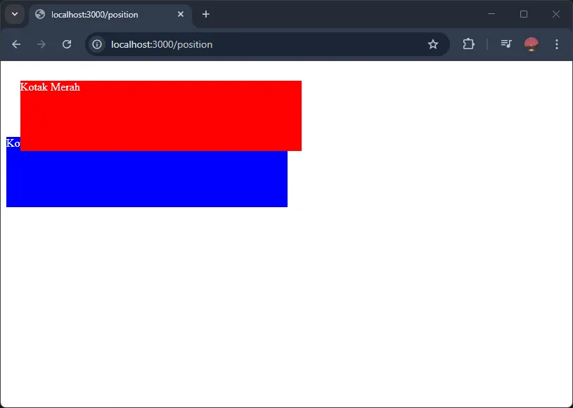 Posisi Elemen Relative