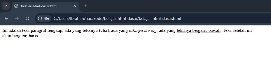 Format Elemen Paragraf HTML