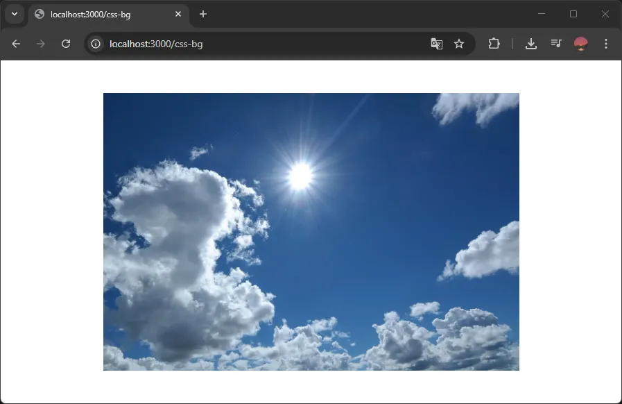 Hasil mengatur poosisi gambar di background