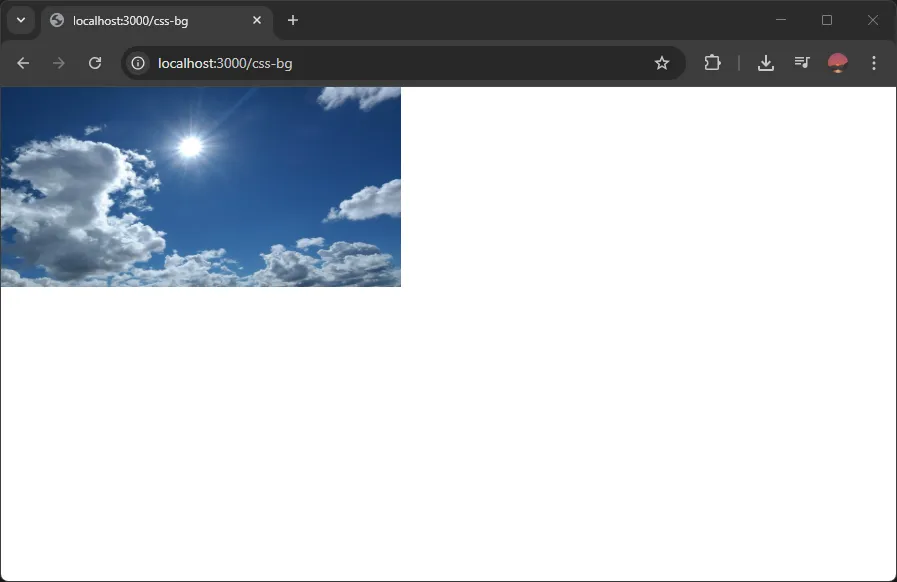 Hasil mengatur ukuran gambar di background