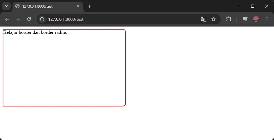 Hasil border radius side