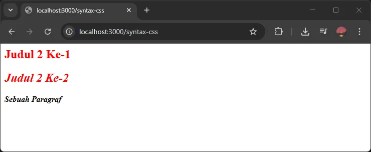 Hasil Class Selector