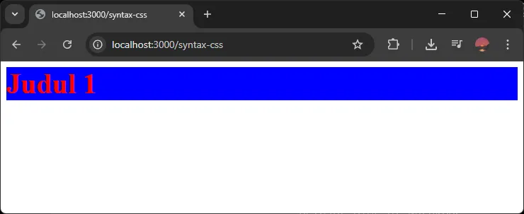 Hasil kode Declaration