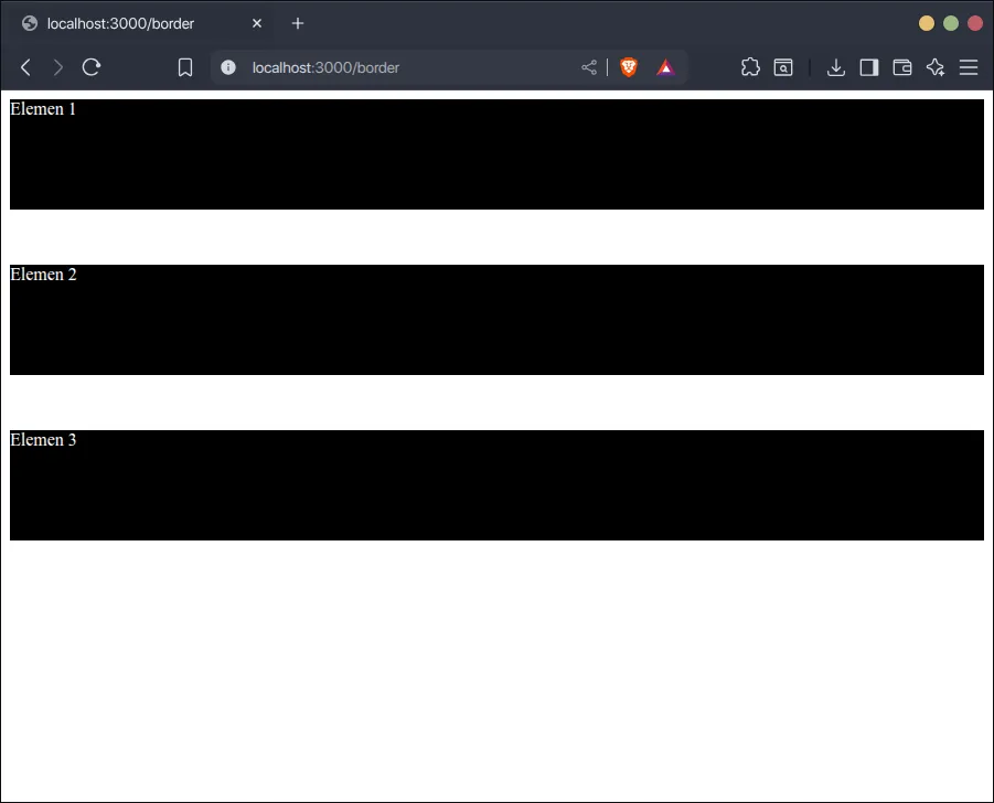 Hasil menambahkan margin di sisi tertentu