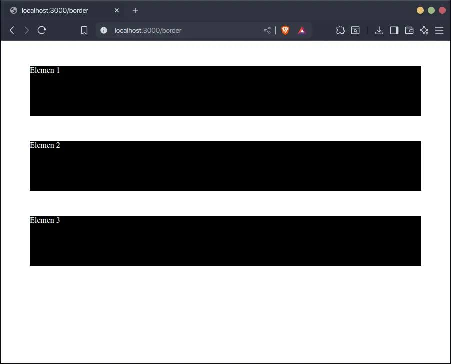 Hasil menambahkan margin