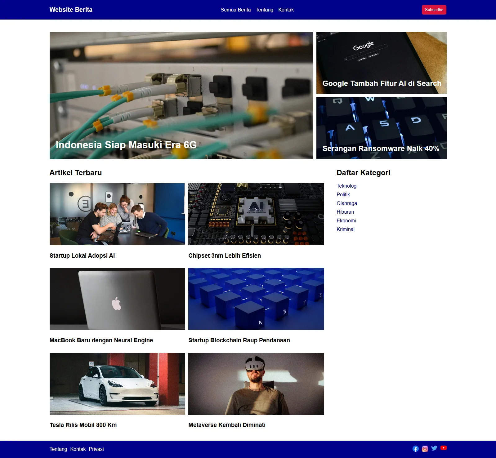 Hasil Akhir Website Berita