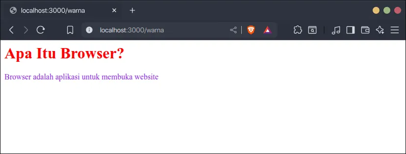Hasil nilai warna kode hex