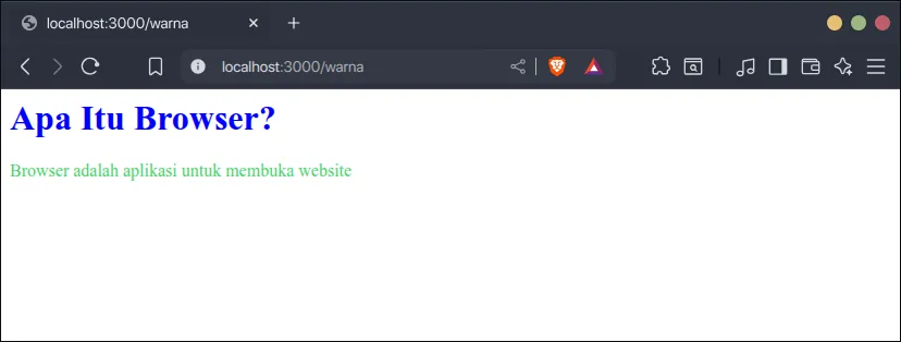 Hasil nilai warna kode hsl
