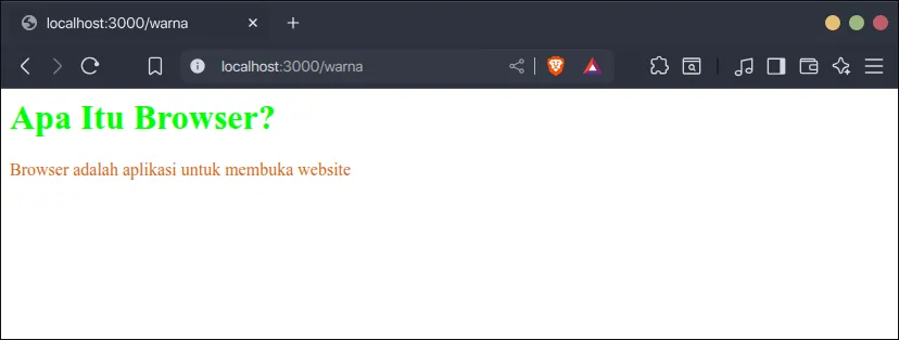 Hasil nilai warna kode rgb