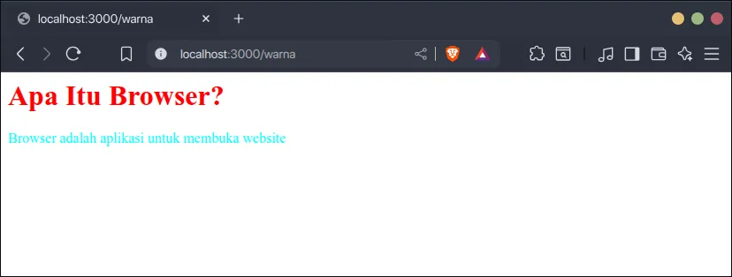 Hasil nilai warna nama warna