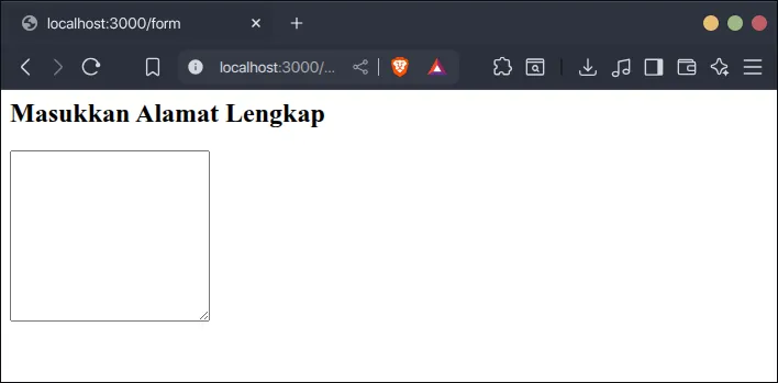 Textarea dangan tinggi diatur