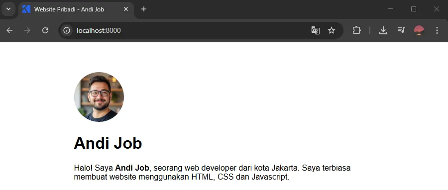 Style foto profil website pribadi